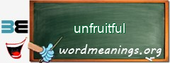 WordMeaning blackboard for unfruitful